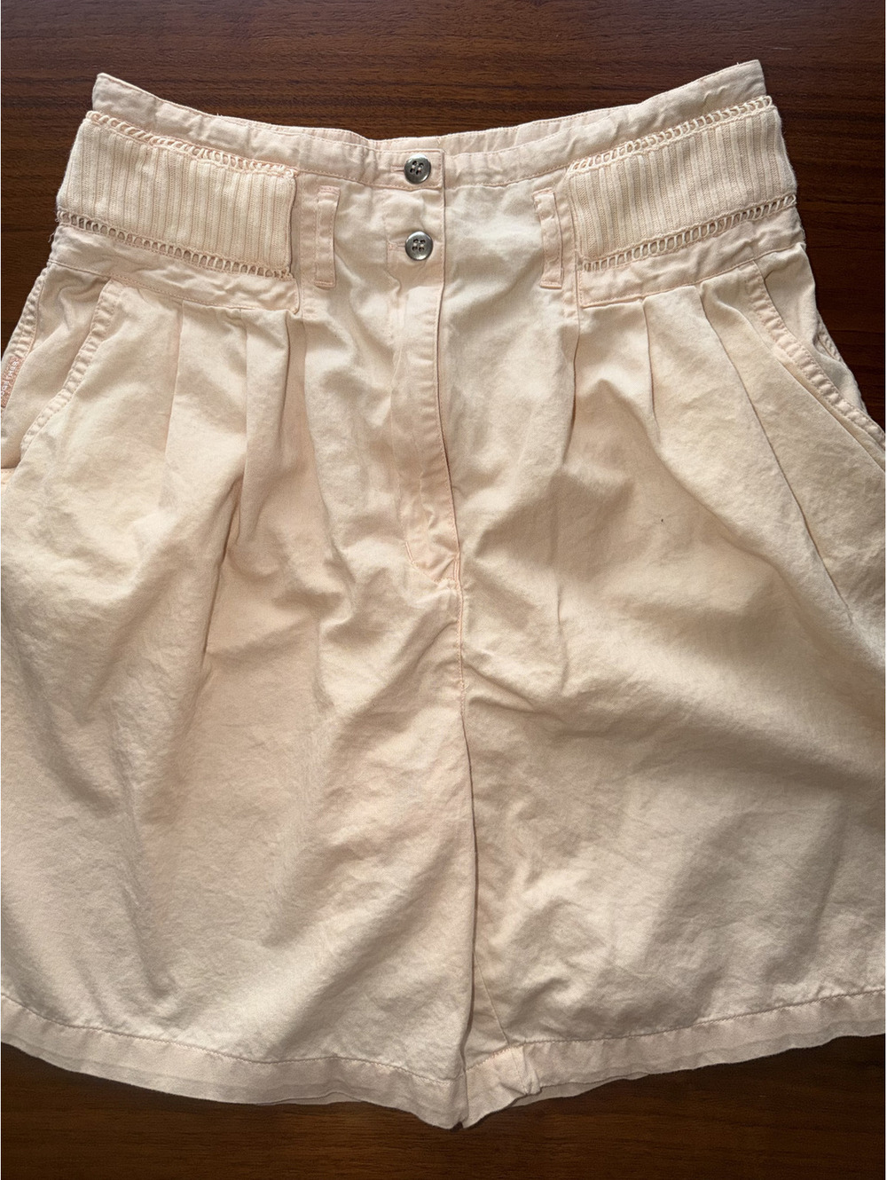 Vintage Together Women's High Waist Cotton Shorts Peach - Size 12
